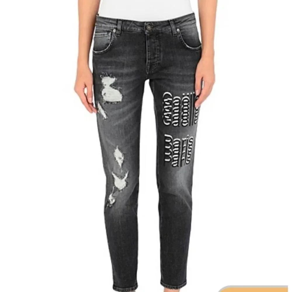 Gaelle Paris Black Denim Pants Sz 27